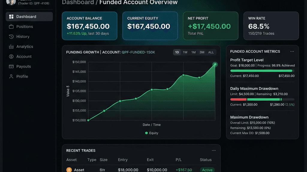City Traders Imperium dashboard showing trailing drawdown and scaling metrics
